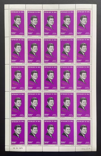 Mali 1973 YT PA 203 Bogen John F. Kennedy Präsident Luftpost