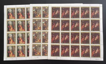Mali 1975 YT PA 261-263 sheet Christmas Nativity Virgin Child painting
