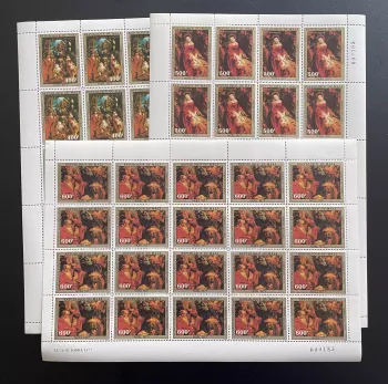 Mali 1977 YT PA 312-314 sheet Christmas Adoration Magi painting Rubens