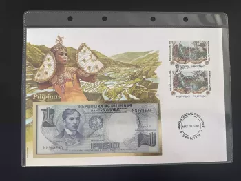Philippines Numismatic Cover 1 Piso ASEAN Stamps 1996 Manila