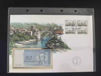 Bosnia Herzegovina FDC Philswiss 1993 banknote 50 Pfeniga Orasje