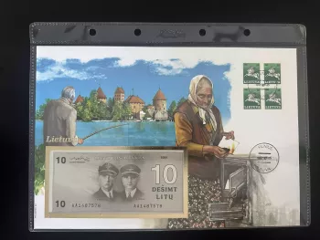 Lithuania Philswiss Numismatic Cover 10 Litu 1991 Vilnius