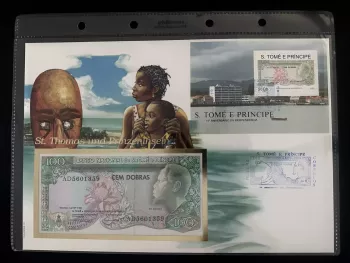 Sao Tome Principe numismatic cover banknote 100 Dobras 1990