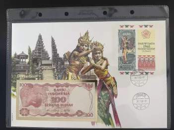 Indonesien Numismatischer Umschlag Philswiss 100 Rupiah Jakarta 1990