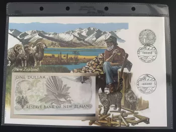 Nouvelle-Zélande 1 Dollar Banknotenbrief Philswiss Mount Cook 1892