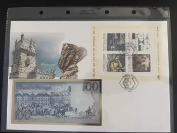 Portugal 1986 Block EWG-Beitritt Azulejo 100-Escudo-Schein Philatelie