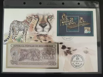 Mosambik numismatischer Umschlag 50 Block Brasiliana 1983