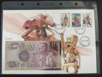 Ghana FDC Philswiss 1984 Accra danses billet 10 Cedis 1978