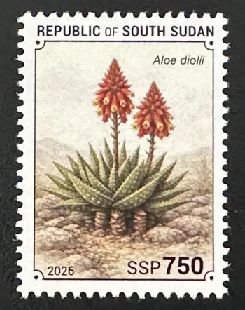 Sud-Soudan 2026 non émis Aloe diolii plante succulente flore africaine botanique