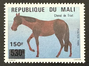 Mali 1992 Mi. 1157 overprint draft horse fauna animals equid