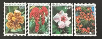 Gabon 2001 Mi. 1658-1661 Fleurs tropicales Pseudogardenia Spathodea flore