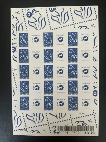 France 2005 YT F3802Da feuillet Marianne de Lamouche Elan bleu adhésif 0,55 €