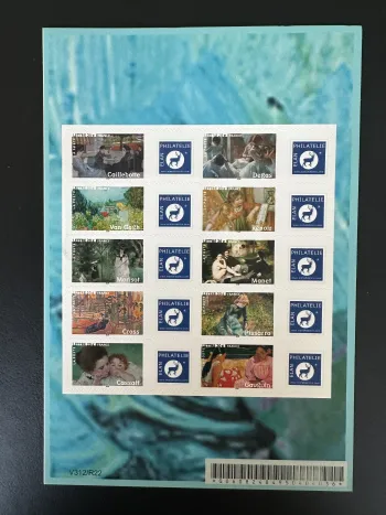 France 2006 YT F3866B feuillet impressionnisme Degas Renoir Gauguin adhésif