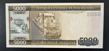 Billet 5000 Ouguiya Mauritanie 2011 P21 Neuf UNC Mosquée Train