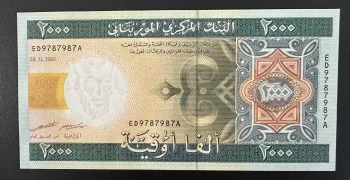 Billet 2000 Ouguiya Mauritanie 2006 Neuf UNC Chameau