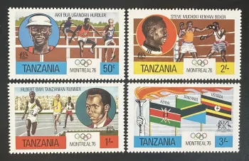 Tanzanie 1976 Mi. 58-61 émission commune JO Montréal boxe course