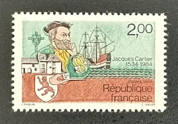 France 1984 Mi. 2439 Joint Issue Jacques Cartier Navigator Ship