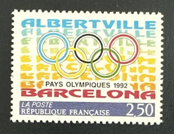 France 1992 Mi. 2904 émission commune Jeux Olympiques Albertville Barcelona