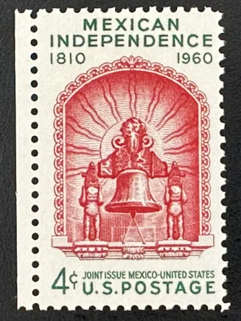 États-Unis 1960 Mi. 787 émission commune Mexique indépendance cloche