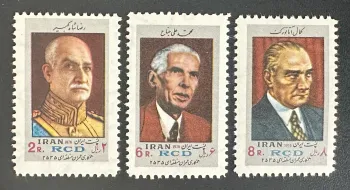 Iran 1976 Mi. 1832-1834 Gemeinschaftsausgabe RCD Reza Shah Jinnah Atatürk