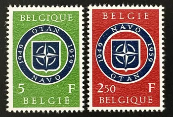 Belgique 1959 Mi. 1147-1148 émission commune OTAN NATO anniversaire