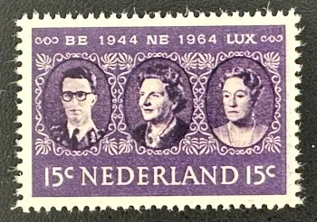 Pays-Bas 1964 Mi. 829 émission commune Benelux royauté souverains