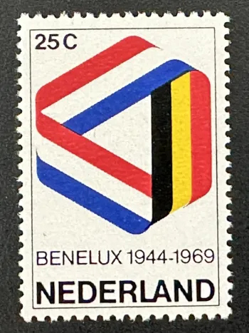 Netherlands 1969 Mi. 926 Benelux Joint Issue 25th Anniversary Flags