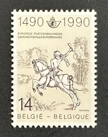Belgique 1990 Mi. 2402 émission commune liaisons postales européennes