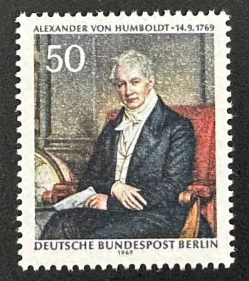 Allemagne Berlin 1969 Mi. 346 émission commune Humboldt naturaliste