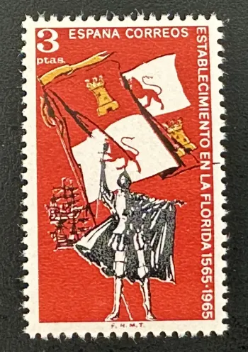 Spain 1965 Mi. 1561 joint issue Florida conquistador flag