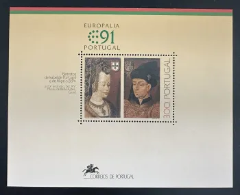 Portugal 1991 Mi. Bl. 79 émission commune Europalia portraits royaux