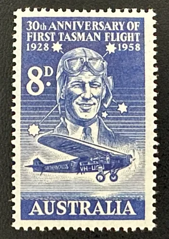 Australie 1958 Mi. 284 émission commune vol Tasman Kingsford Smith