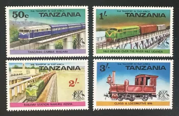 Tanzanie 1976 Mi. 62-65 émission commune train locomotive ferroviaire