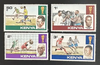 Kenya 1978 Mi. 111-114 émission commune football Coupe du Monde
