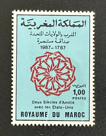 Maroc 1987 Mi. 1121 émission commune amitié États-Unis bicentenaire