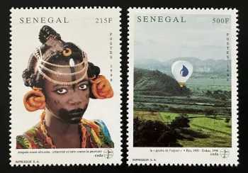 Senegal 1996 Mi. 1424-1425 joint issue ENDA ecopole balloon hope