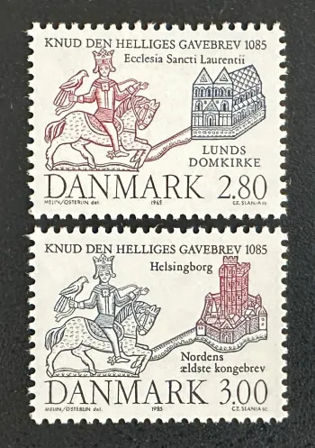 Danemark 1985 Mi. 840-841 émission commune Knud le Saint Lund