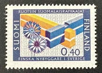Finlande 1967 Mi. 627 émission commune colons finlandais Suède drapeaux