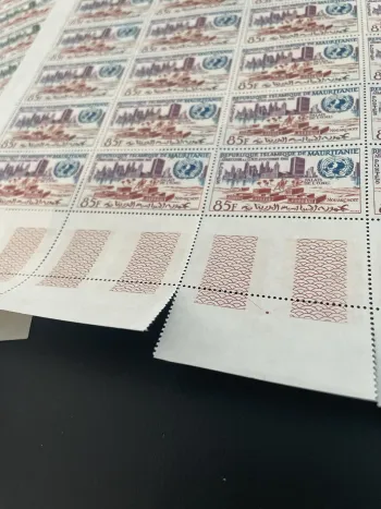 Mauritanie 1962 YT 156-158 planche admission ONU Nouakchott Palais