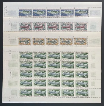 Mauritanie 1964 YT 179-182 planche poissons crustacés faune marine