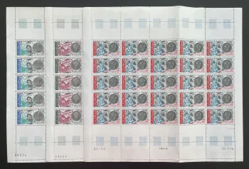 Mauritanie 1974 YT 321-323 planche ouguiya monnaie pièces billets