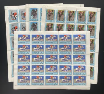 Mauritanie 1980 YT 446-449 planche Jeux Olympiques équitation chevaux