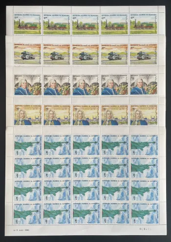 Mauritanie 1985 YT 565-569 planche trains Bach Händel musique