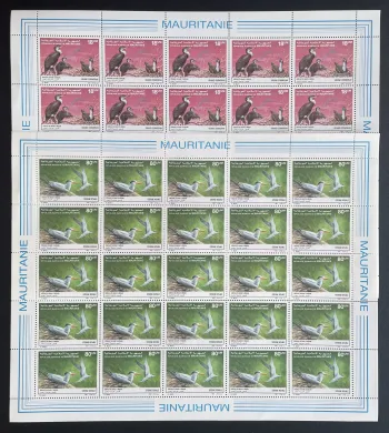 Mauritanie 1988 YT 605-606 planche oiseaux Banc d'Arguin cormoran