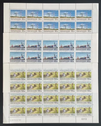 Mauritanie 1991 YT 651-653 planche indépendance télécommunications