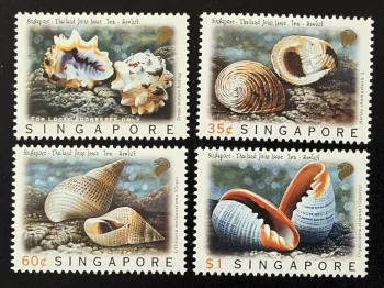 Singapour 1997 Mi. 867-870 émission commune Thaïlande coquillages