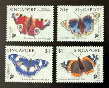 Singapour 1999 Mi. 954-957 émission commune Suède papillons faune