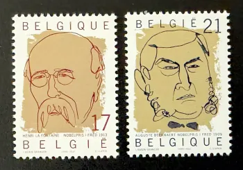 Belgique 1999 Mi. 2890-2891 émission commune Nobel Paix La Fontaine