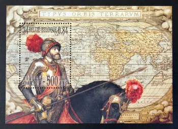 Belgique 2000 Mi. Bl. 76 émission commune Charles Quint 500 ans carte