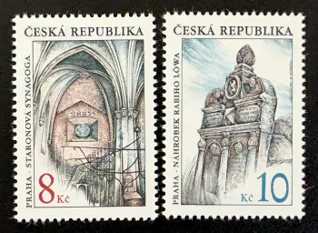 Czech Republic 1997 Mi. 142-143 joint issue Prague synagogue Rabbi Löw